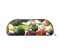 SDTYKHJ Estuche para lápices con texto en inglés "Introduction of Various Vegetables", bolsa grande para lápices, bolsa portátil para monedas, bolsa de cosméticos estética, bolsa de maquillaje de piel
