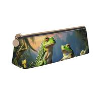 SDTYKHJ Estuche para lápices con texto en inglés "Many Frogs Sing on The Branches", bolsa grande portátil para monedas, bolsa de cosméticos estética, bolsa de maquillaje de piel