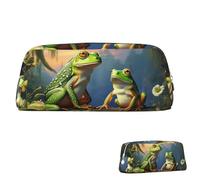 SDTYKHJ Estuche para lápices con texto en inglés "Many Frogs Sing on The Branches", bolsa grande portátil para monedas, bolsa de cosméticos estética, bolsa de maquillaje de piel, Silver, Talla única