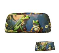 SDTYKHJ Estuche para lápices con texto en inglés "Many Frogs Sing on The Branches", bolsa grande portátil para monedas, bolsa de cosméticos estética, bolsa de maquillaje de piel, Gold, Talla única