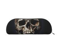 SDTYKHJ Estuche para lápices, diseño de calavera de la muerte, bolsa portátil para monedas, bolsa de cosméticos estética, bolsa de maquillaje de piel, Gold, Talla única