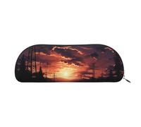 SDTYKHJ Estuche para lápices, diseño de paisaje del atardecer, bolsa grande para lápices, bolsa portátil para monedas, bolsa de cosméticos estética, bolsa de maquillaje de piel, Silver, Talla única