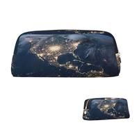 SDTYKHJ Estuche para lápices Earth from The Outer Space, bolsa portátil para monedas, bolsa de cosméticos estética, bolsa de maquillaje de piel, Gold, Talla única