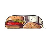 SDTYKHJ Estuche para lápices, hamburguesas y tazas de comida, bolsa grande para lápices, bolsa portátil para monedas, bolsa de cosméticos estética, bolsa de maquillaje de piel, Silver, Talla única