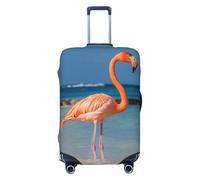SDTYKHJ Funda de equipaje de viaje, protector de maleta de moda, diseño de flamencos de playa, fundas de equipaje de elastano, fundas lavables para maletas de 18 a 32 pulgadas, Black, M