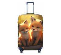 SDTYKHJ Funda de equipaje de viaje, protector de maleta de moda, lindo zorro, elastano, fundas de equipaje, fundas lavables para maletas de 18 a 32 pulgadas, Black, S