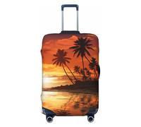 SDTYKHJ Funda de equipaje de viaje, protector de maleta de moda, palmera, atardecer, elastano, lavable, antiarañazos, para maletas de 18 a 32 pulgadas, Black, XL