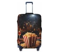 SDTYKHJ Funda de equipaje de viaje, protector de maleta de moda, para fiesta de cine, noche, elastano, lavable, antiarañazos, para maletas de 18 a 32 pulgadas, Black, S