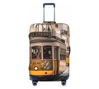 SDTYKHJ Funda de equipaje de viaje, protector de maleta de moda para tranvía de Lisboa, fundas de equipaje de elastano, fundas lavables para maletas de 18 a 32 pulgadas, Black, L
