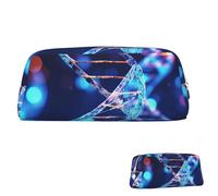 SDTYKHJ Genetic Helix - Estuche grande para lápices, bolsa portátil para monedas, bolsa de cosméticos estética, bolsa de maquillaje de piel, Silver, Talla única