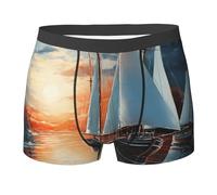 SDTYKHJ Sailing Landscape - Calzoncillos tipo bóxer elásticos que absorben la humedad para hombre, Negro, XXL