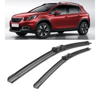 SDUEYZS 2 Piezas Limpiaparabrisas para Peugeot 2008 2012-2016 26"+16", Escobilla Coche Limpiaparabrisas Delantero Vista Clara Juego de Limpiaparabrisas