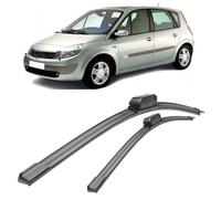 SDUEYZS 2 Piezas Limpiaparabrisas para Renault Scenic Mk2 2003-2004 26"+21", Escobilla Coche Limpiaparabrisas Delantero Vista Clara Juego de Limpiaparabrisas