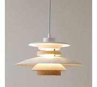 SDUYTDG Iluminación Colgante Blanca Moderna en Acabado de Madera, lámpara de Techo Decorativa, lámparas Colgantes Ajustables, luz de Comedor de Metal