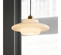 SDUYTDG Lámpara Colgante de Pantalla de Cristal Redonda de Estilo Europeo para lámpara de Sala de Estar Lámpara de Dormitorio con Acabado de latón Lámpara Colgante Lámpara de araña Ajustable Lámpara