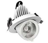 SDUYTDG Lámpara de Ojo de Buey Focos giratorios de 360°, luz empotrada de Globo Ocular con luz descendente Ajustable retráctil incorporada 10W/12W Iluminación empotrada LED 3000K/4000K/6000K