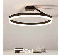 SDUYTDG Lámpara de Techo LED de 1 Anillo, 25/32/38W, lámpara de Dormitorio cambiable de 3 Colores, lámpara de Techo Negra para decoración de Sala de Estar y Comedor