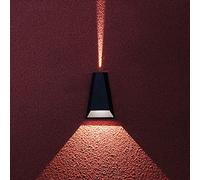 SDUYTEG Aplique de Pared Exterior de Aluminio LED de 8 W, Accesorio de iluminación para Montaje en Pared Exterior, Acabado en Negro Oscuro Lijado, para Entrada, Garaje, Patio