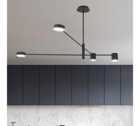 SDUYTEG Candelabros LED negros modernos Iluminación colgante de aluminio 4 luces / 6 luces con rotación libre de 350 ° Lámpara de techo colgante de atenuación de tres colores para comedor Vestíbulo