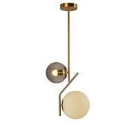 SDUYTEG Lámpara Colgante Candelabro de Bolas de Frijol de Dos Colores, 2 Luces, Moderno Globo de Cristal, Pantalla, Accesorio Colgante, iluminación con Cable Ajustable, Adecuado para Barra de Bar