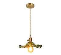 SDUYTEG Lámpara Colgante Verde de 1 luz, lámpara Colgante de Estilo Retro Industrial Ajustable, lámpara Colgante de Altura Ajustable para Cocina, Isla, Comedor, baño, Base E27