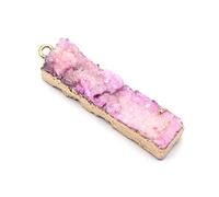 SDVUAHUJ Colgantes de cristal de piedra semipreciosa rectangulares de color rosa, ideales for hacer collares y pulseras (1 unidad)(Pink-1pc)