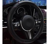 SDXXDEGF Funda Volante Coche para Renault Captur II 2019 2020 2021 2022 2023 2024 2025, Cuero Fibra de Carbono Cubre Volante Protector Antideslizante Accesorios Coche,Black