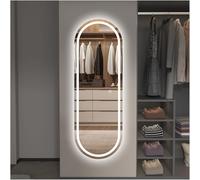 SDXYSTCE Espejo de baño con iluminación, 120 x 40 cm, espejo ovalado LED, espejo de pared con luces de tres colores, antivaho, vidrio templado