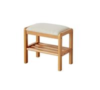 SDYdsgE Zapatero Estilo Granja con tapizado de Tela for Entrada, Dormitorio, Sala Estar y Almacenamiento al Final la Cama(Wood Color,45cm/17.7in)