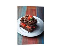 SDYSKKUG Cuadros Cocina. Impresión en Lienzo. Tarta postre 3. Imagen Mural Decoración Comedor Cocina Restaurante Salon 60x40cm Marco Interior