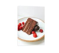 SDYSKKUG Cuadros Cocina. Impresión en Lienzo. Tarta postre 4. Imagen Mural Decoración Comedor Cocina Restaurante Salon 75x50cm Marco Interior