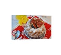 SDYSKKUG Cuadros Cocina. Impresión en Lienzo. Tarta postre. Imagen Mural Decoración Comedor Cocina Restaurante Salon 128x80cm Marco Interior