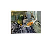 SDYSKKUG Cuadros Decoracion Salon Still Life 2 by Paul Cezanne 65x50cm Marco Blanco
