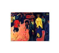 SDYSKKUG Ernst Ludwig Kirchner Cuadro Impresión en Lienzo. Calle. Famoso Arte Mural Pintura Decoracion Salon. Reproducción 65x50cm Sin Marco