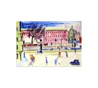 SDYSKKUG Ernst Ludwig Kirchner Cuadro Impresión en Lienzo. En calle. Famoso Arte Mural Pintura Decoracion Salon. Reproducción 55x40cm Sin Marco