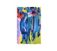 SDYSKKUG Ernst Ludwig Kirchner Cuadro Impresión en Lienzo. Escena callejera. Famoso Arte Mural Pintura Decoracion Salon. Reproducción 115x70cm Sin Marco