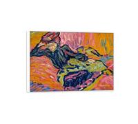 SDYSKKUG Ernst Ludwig Kirchner Cuadro Impresión en Lienzo. Niña. Famoso Arte Mural Pintura Decoracion Salon. Reproducción 42x30cm Marco Blanco