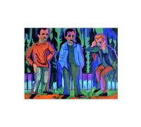 SDYSKKUG Ernst Ludwig Kirchner Cuadro Impresión en Lienzo. Tres artistas. Famoso Arte Mural Pintura Decoracion Salon. Reproducción 105x80cm Sin Marco