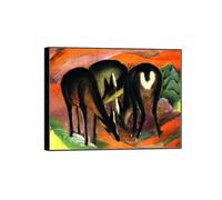 SDYSKKUG Franz Marc Pintura. Tres ciervos. Abstracto Impresión en Lienzo. Cuadros Decoracion Salon Dormitorio Hogar Modernos 90x70cm Marco Negro