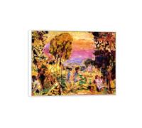 SDYSKKUG Pierre Bonnard Impresión en Lienzo. Famosa Pintura Reproducción. Campo. Artística Cuadros Decoracion Mural Salon 40x30cm Marco Blanco