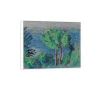 SDYSKKUG Pierre Bonnard Impresión en Lienzo. Famosa Pintura Reproducción. Pino. Artística Cuadros Decoracion Mural Salon 85x70cm Marco Blanco