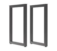 SDyudDS Patas para Muebles, Juego de 2 Patas for Mesa té, Escritorio for Bricolaje, trapezoidales for, con Gomas Protectoras for el Suelo(Black,70x60cm)