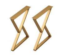 SDyudDS Patas para Muebles, Juego de 2 Patas trapezoidales for Mesa Centro, Escritorio, Base Moderna for Silla Banco, con Almohadillas Ajustables(Gold,100x50cm)