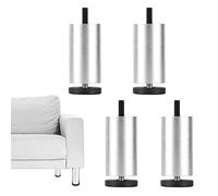 SDyudDS Patas para Muebles, Patas de gabinete aleación Aluminio, Ajustables, for tocador, Mesa Centro, reposapiés, Base for el hogar, Paquete 4(Silver,10cm/3.9in)