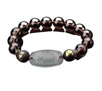 SDyudDS Pulseras, 10/12mm Crystal Beads Bracelet for Women Men Red Agate Reiki Quartz Chakra Amulet Wealth Good Luck,10mm(12mm Ice Obsidian)