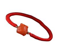 SDyudDS Pulseras, Red Agate Bracelet Laughing Buddha Cord Adjustable Year of Tiger Amulet(Tiger)