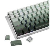 SDYZ Juego de Teclas PBT de Doble Disparo con carácter de Brillo Lateral, para teclados mecánicos, Juego Completo de 131 Teclas, Perfil OEM, Verde Degradado