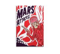 SDZGOPTHF Póster decorativo de la película The Marcians Play with the Earth (Juega con la Tierra) y lienzo decorativo para pared e impresión artística moderna para dormitorio familiar, 50 x 75 cm