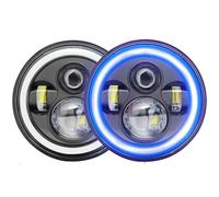 SDZSDAS Faro Principal Faro LED Redondo 7 Pulgadas H4 Halo Azul Ojos Ángel Para Jeep Para Wrangler Faros Universales 3000K/6000K 14000LM 24V Lámpara Faros De Coche(2 pcs)