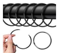 Se Abre el Anillo de Cortina de 40 Piezas, el Anillo de Cortina de 50 mm, el Clip de Cortina de Anillo, el Clip de Metal de Cortina de baño para Cortinas y Postes de Cortina (Nero)